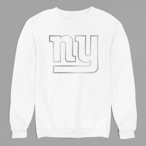 NEW York Giants Silver Logo Fleece Crew Long Sleeve Sweatshirt WINter